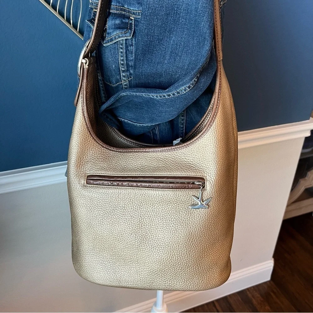 Brighton Gold Leather Shoulder Bag